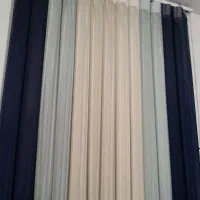 پرده های زبرا آبی صورتی کرم