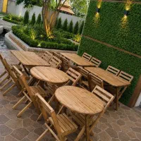 صندلی چوبی نیمکت میز ناهار خوری جم شو / کد QR 320