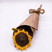دسته گل بافتنی آفتاب گردان
