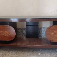 زیر تلویزیونی چوب گردو