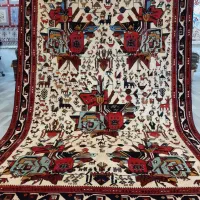 قالیچه سه و نیم متری اصل آباده کرم بافت کرک