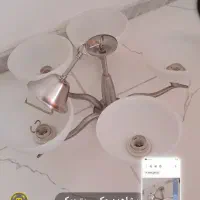 لوستر سقفی چهار لامپی با بدن اسیتل