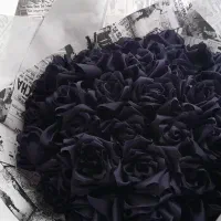 دسته گل 34 شاخه ای سورمه ای