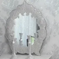 آینه و شمعدان روکش نقره