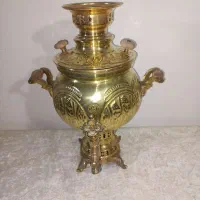 سماور زغالی برنجی طرح دار ۴ لیتری|سماور، چایساز، قهوهساز|تبریز, |دیوار