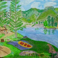 تابلو نقاشی کلبه ی آرامش