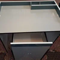 میز تحریر MDF رنگ سفید ، آبی دارای صندلی