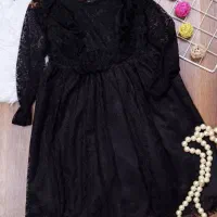 سارافون دخترانه گیپور ی مشکی