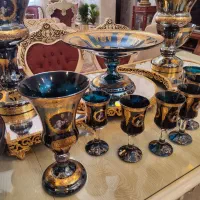 کریستال وارداتی طلاکوب ثابت رانر میوه خوری  مهاجرت|ظروف سرو و پذیرایی|قم, نخودی|دیوار