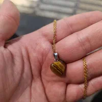 گردنبند چشم ببر شکل قلب