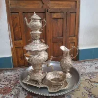 ست سماور قلم زنی سنتی نقره کوب (نو نو)