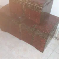 دوعدد صندوق طرح قدیمی بزرگ و کوچک