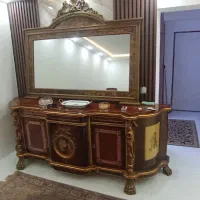 کنسول و آینه تماما چوب و کار دست