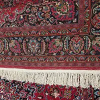 یک جفت فرش دستی دستباف به رنگ لاکی تمیز