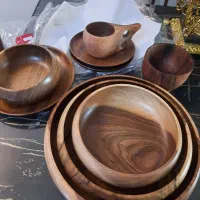 ظرف وکاسه میوه خوری و تنقلات چوبی گردو