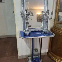 اینه شمعدان برنجی رنگ ثابت آلومینیومی