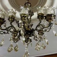 لوستر برنجی اصل انتیک|لوستر و چراغ آویز|گلپایگان, |دیوار