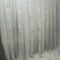 دو عدد پرده حریر به همراه والن
