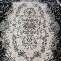 فرش ۶متری سرمه ای زمینه کرم سامان