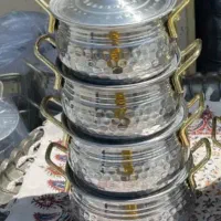 قابلمه چکشی ۸پارچه دسته طلایی