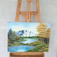 سه پایه نقاشی دو شیاره چوب با کیفیت ودر حد نو