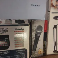 میکسر بهمراه میکروفون وپایه میکروفون|سیستم صوتی خانگی|کیش, |دیوار