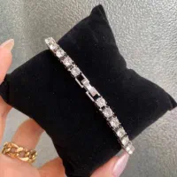 دستبند تنیسی فول نگین رنگ ثابت نو با جعبه|جواهرات|مشهد, شاهد (شهرک غرب)|دیوار