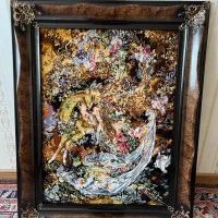 تابلو فرش دستبافت نیاز و نوازش استاد فرشچیان