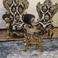 مبل سلطنتی ۹نفره همراه با جلو مبلی و ۲ عدد عسلی|مبلمان خانگی و میز عسلی|سقز, |دیوار