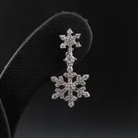 گوشواره نقره جواهری برف E01|جواهرات|تهران, بازار|دیوار