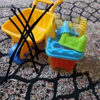 سطل ماسه بازی با وسایل داخلش