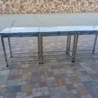 سه عدد میز کار تمام استیل یک متری (۹۰×۶۰) ضد زنگ