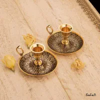 شمعدان انگشتی عمده 100 عددی کد 2055 رنگ آنتیک