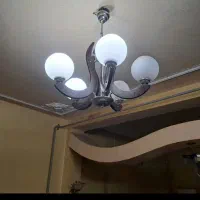 لوستر ازجنس چوب و فلز ۵ شاخه