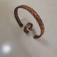 مسی دستبند و انگشتر سیاه قلم نو