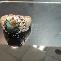انگشتر دست ساز نقره با نگین فیروزه