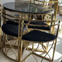 میز غذاخوری فلزی کم جا چهار نفره