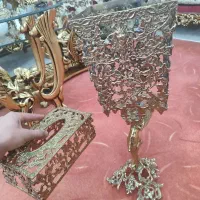 سطل آشغال و جا دستمالی برنز