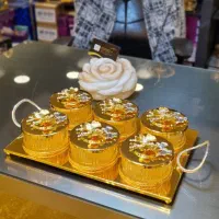 ظرفپذیرایی سینی بهمراه چهارپیاله دربدار سرواماراتی|ظروف سرو و پذیرایی|مشهد, امام رضا (ع)|دیوار