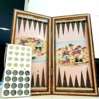 تخته نرد خاتم‌کاری چوگان