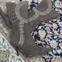 پوتین قهوه ای زنانه ساق بلند