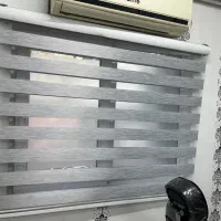 پرده زبرا طوسی ۳ عدد|پرده، رانر، رومیزی|رشت, چمارسرا|دیوار