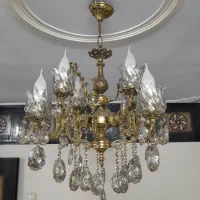 دوعدد لوستر برنجی ۴ شاخه ۸ شعله