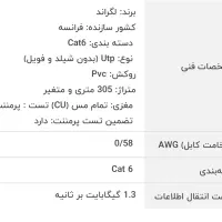 فروش فوری زیر قیمت دوحلقه کابل شبکه ۳۰۵ متری|مودم و تجهیزات شبکه|شیراز, ریشمک|دیوار
