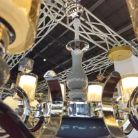 لوستر برنزی اصل با سنگ آبکاری نقره کروم|لوستر و چراغ آویز|اصفهان, رسالت|دیوار