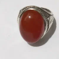 اتگشتر نقره عقیق و یاقوت