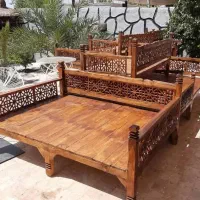 تخت سنتی چوب روس باغ باغی صندلی راک چوبی ضدآب