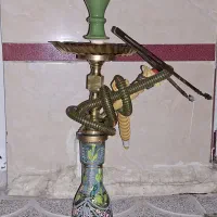 قلیان تنه برنجی با لوازم کامل در حد نو