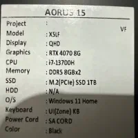 لپتاپ گیمینگ aorus 15 bsf|رایانه همراه|گنبد کاووس, |دیوار