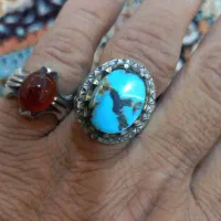 انگشتر دست ساز فیروزه نیشابور،شجر وعقیق